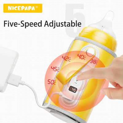 5V 2A Milk Przenośny podgrzewacz do butelek dla niemowląt Regulowana temperatura USB