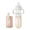 Izolacja USB Podgrzewacz do butelek dla niemowląt Szklany zestaw do karmienia z regulacją temperatury Szybkie płukanie Mleko Śliczna butelka dla niemowląt