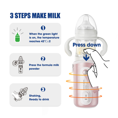 Wielofunkcyjna butelka na mleko spożywcze o pojemności 240 ml 3 w 1 szybki napar szklana butelka mleka do karmienia niemowląt z podgrzewaczem do butelek z termostatem