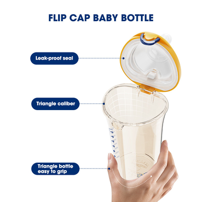 PPSU Baby Flip Cap 8 Oz Feeding Bottles BPA Free Smooth Flow Anti Colic