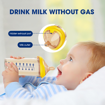 Medium Slow Flow Milk Flip Cap Butelka dla niemowląt Trójkąt Anti Colic Szeroka szyjka 180 ml