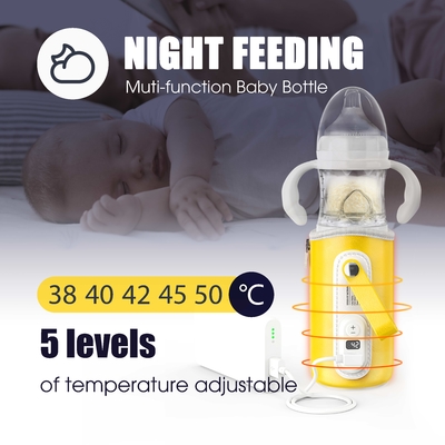 Nocne karmienie ładowarka USB podgrzewacz elektryczny podgrzewacz Formuła szklana butelka do karmienia dziecka mleko 240 ml