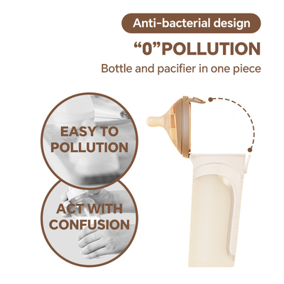 Flip-cap Anti-Drop Soft Silicone Baby Milk Bottle with Natural Response Nipple (Round Hole S Code) - butelka z naturalną odpowiedzią (krągła dziura)