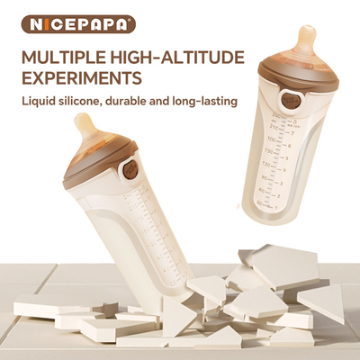 Flip-cap Anti-Drop Soft Silicone Baby Milk Bottle with Natural Response Nipple (Round Hole S Code) - butelka z naturalną odpowiedzią (krągła dziura)