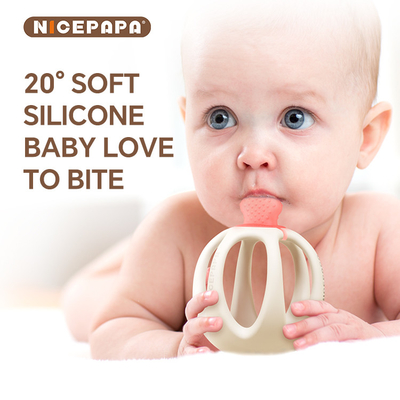 NICEPAPA EXPLORES 100% żywności silikonowy zęby czujniki dziecięce produkty uspokajające (różowy)